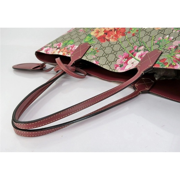 Gucci Floral GG Canvas Tote - Red and Green - Picture 6 of 14